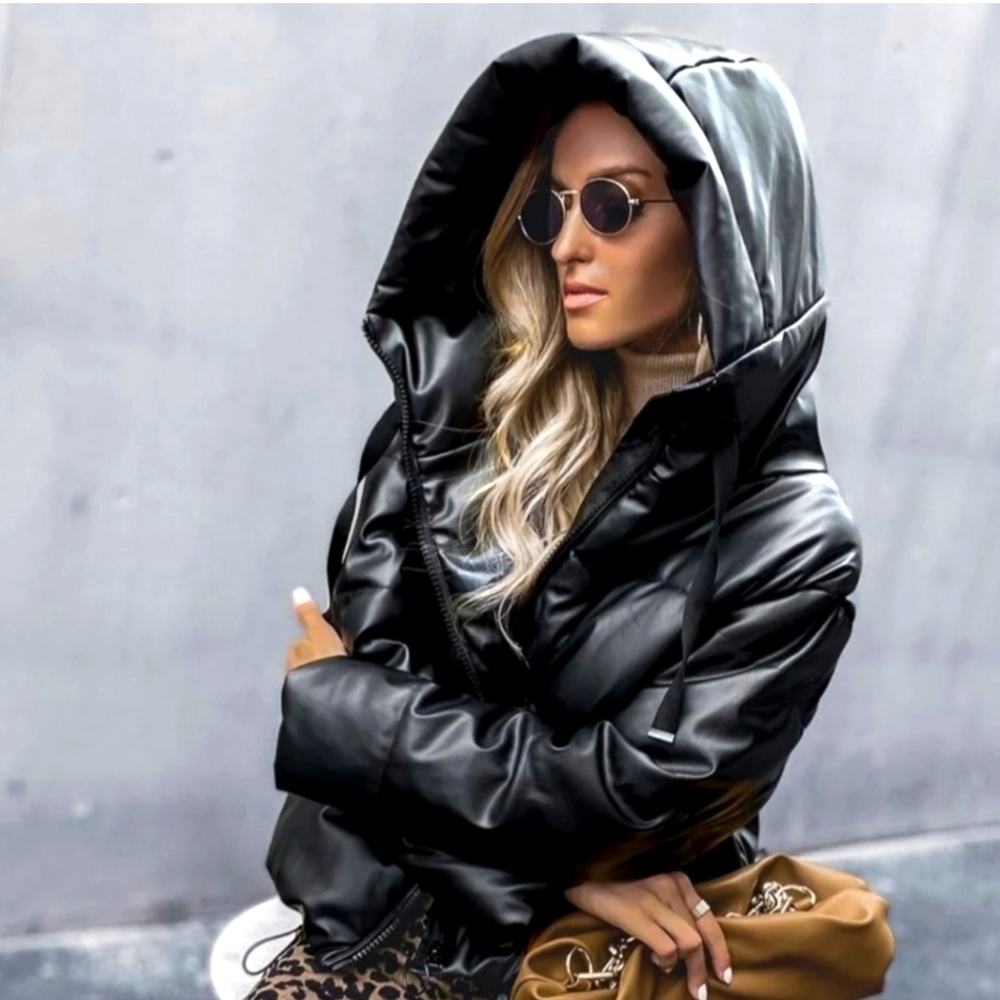 HOODED super puff bomber  jacket